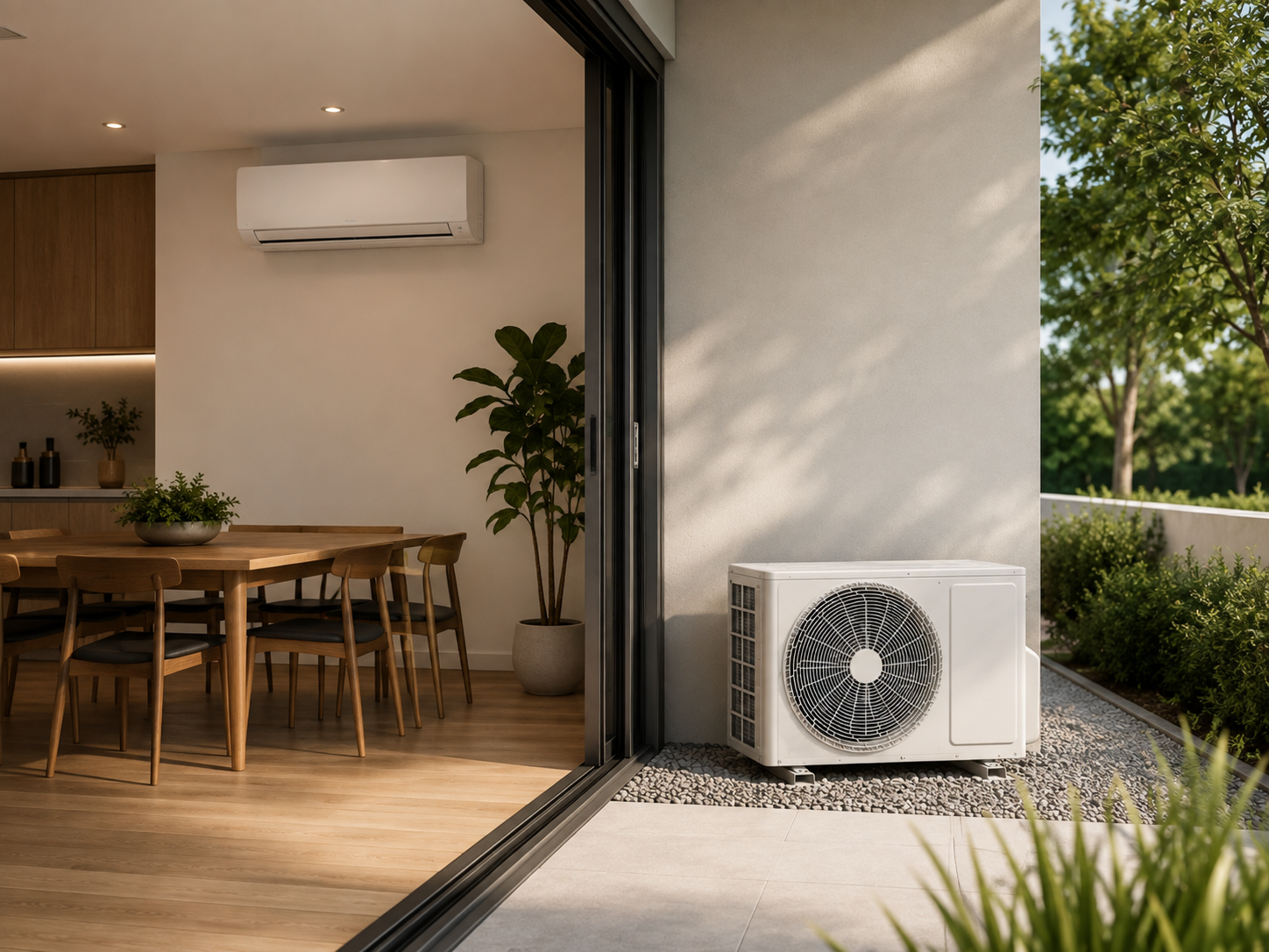 Air conditioning in a modern dining room